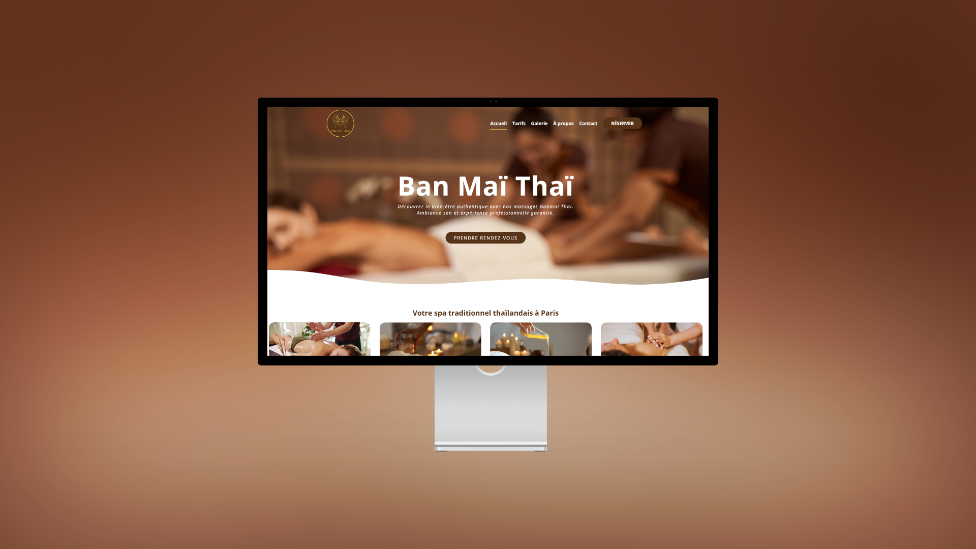 Capture d'écran du projet BanMaïThaï - Site vitrine réalisé par 2MWeb