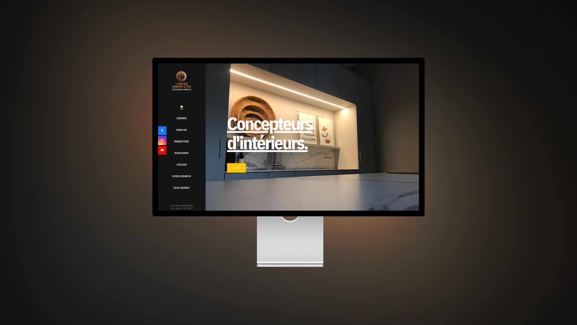 Capture d'écran du projet Atelier Médina - Site vitrine réalisé par 2MWeb