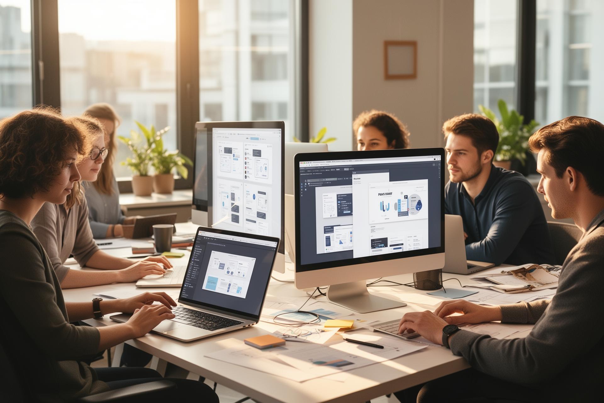 Équipe de développeurs web 2MWeb travaillant sur un projet de site internet à Melun